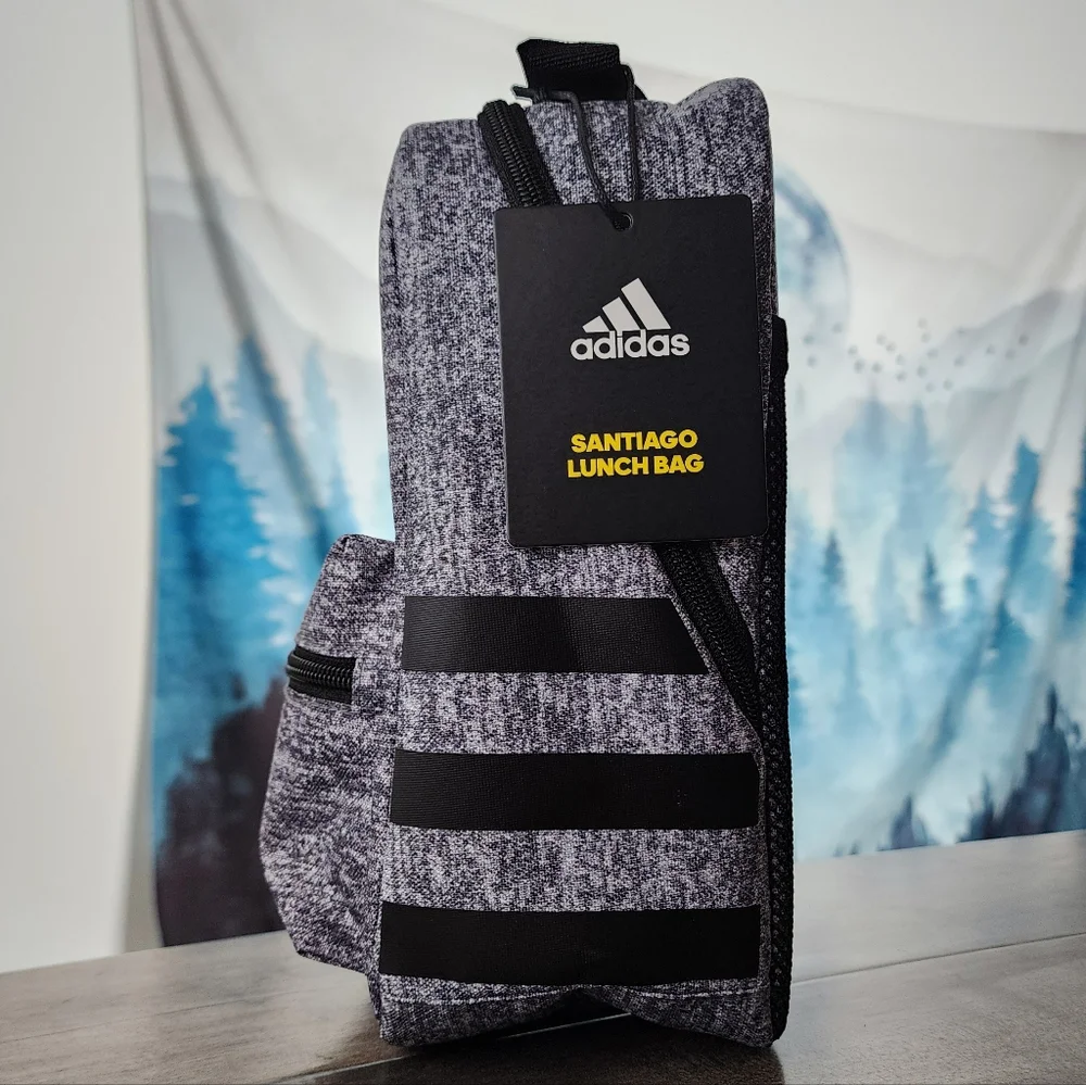 Adidas Santiago Insulated Lunch Bag Gray Black NWT - Picture 9 of 15